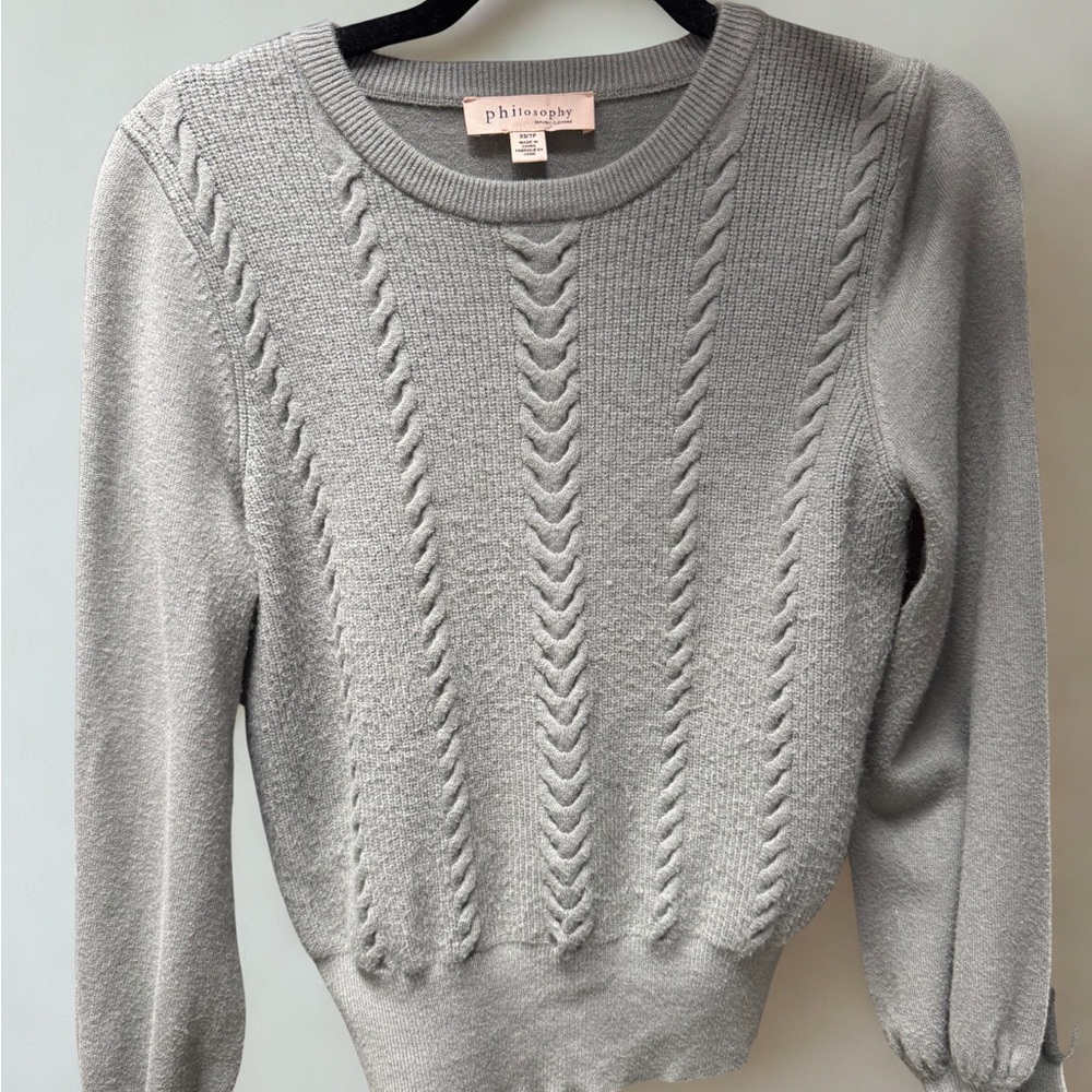 Philosophy Women's Green Cable Knit Sweater